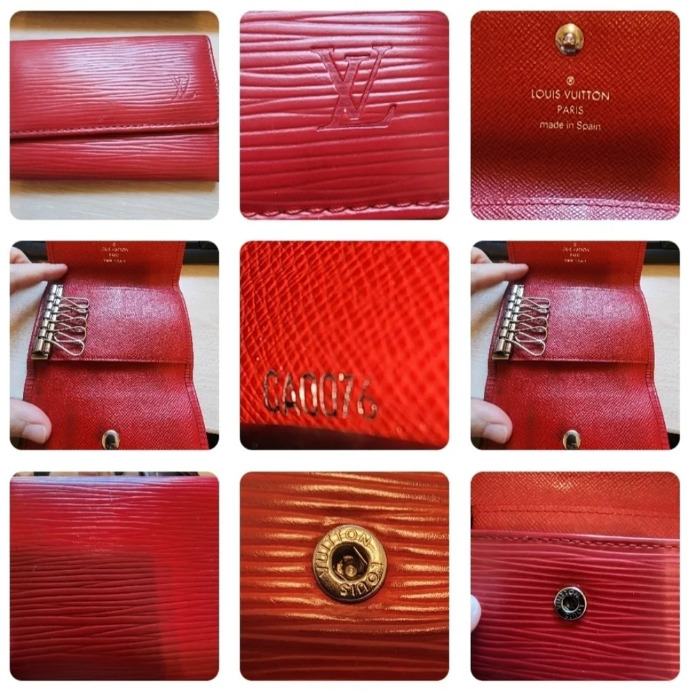 Preowned‎ Louis Vuitton Red Key Holder With COA